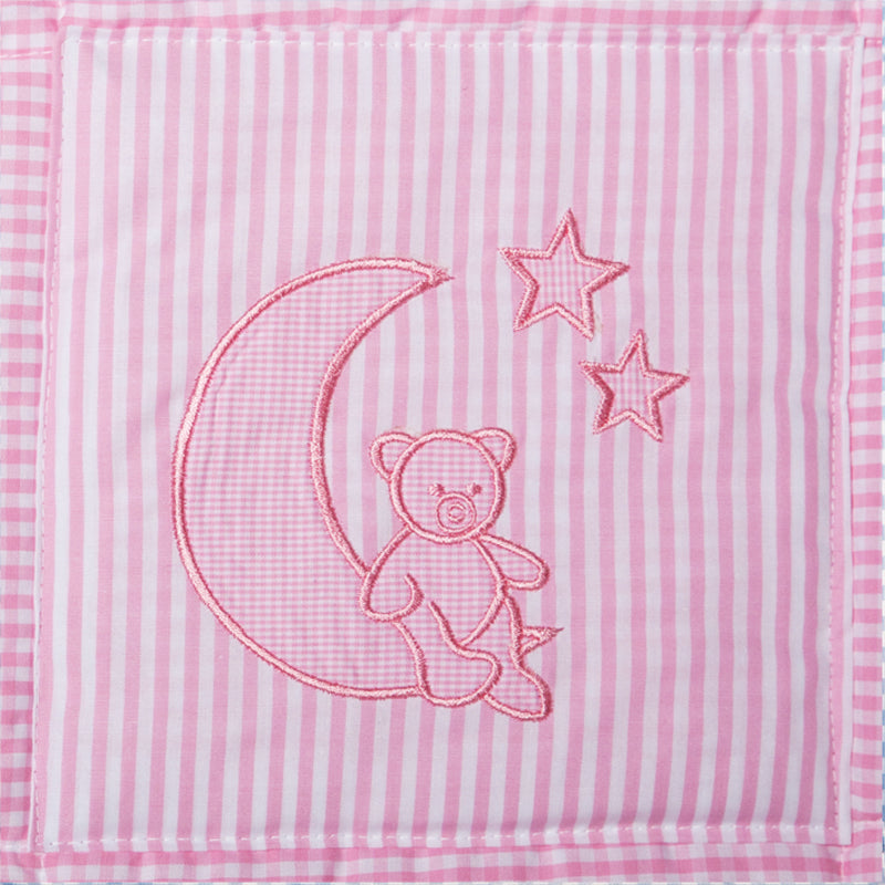 kleine Krabbeldecke "Mond und Sterne" rosa