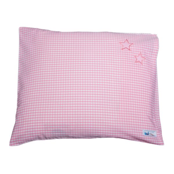 Kissenbezug 40×35 cm Vichy mit Sternchen rosa