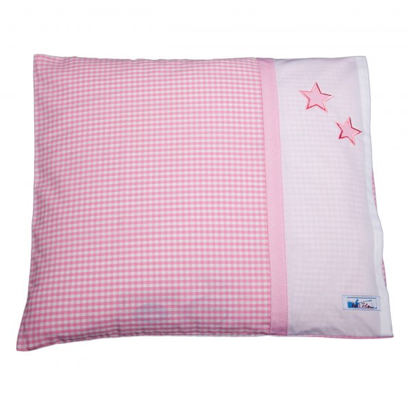 Kissenbezug mit zwei Sternchen rosa 40x35